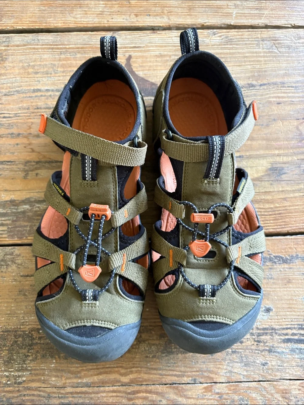 Keen Olive and Orange Outdoor Sandals